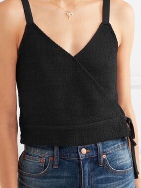 Madewell Black Faux Wrap-Front Camisole Crop Top XXS
